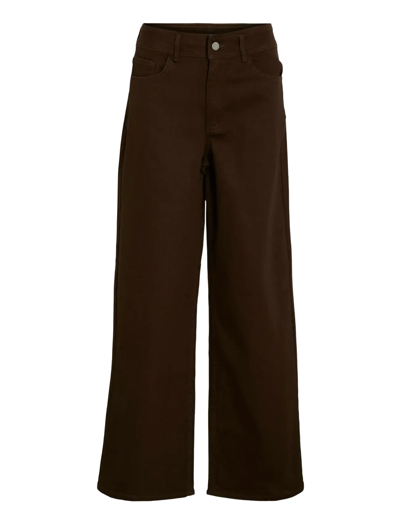 Vila VICHIA SOLID HW JEANS - Jeans - DEMITASSE / brown