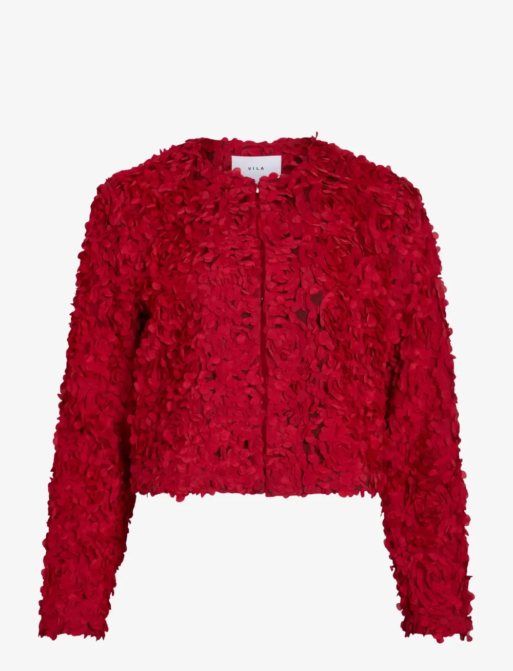 Vila - VIROSIE L/S CARDIGAN/DC/R - cardigans - jester red - 1