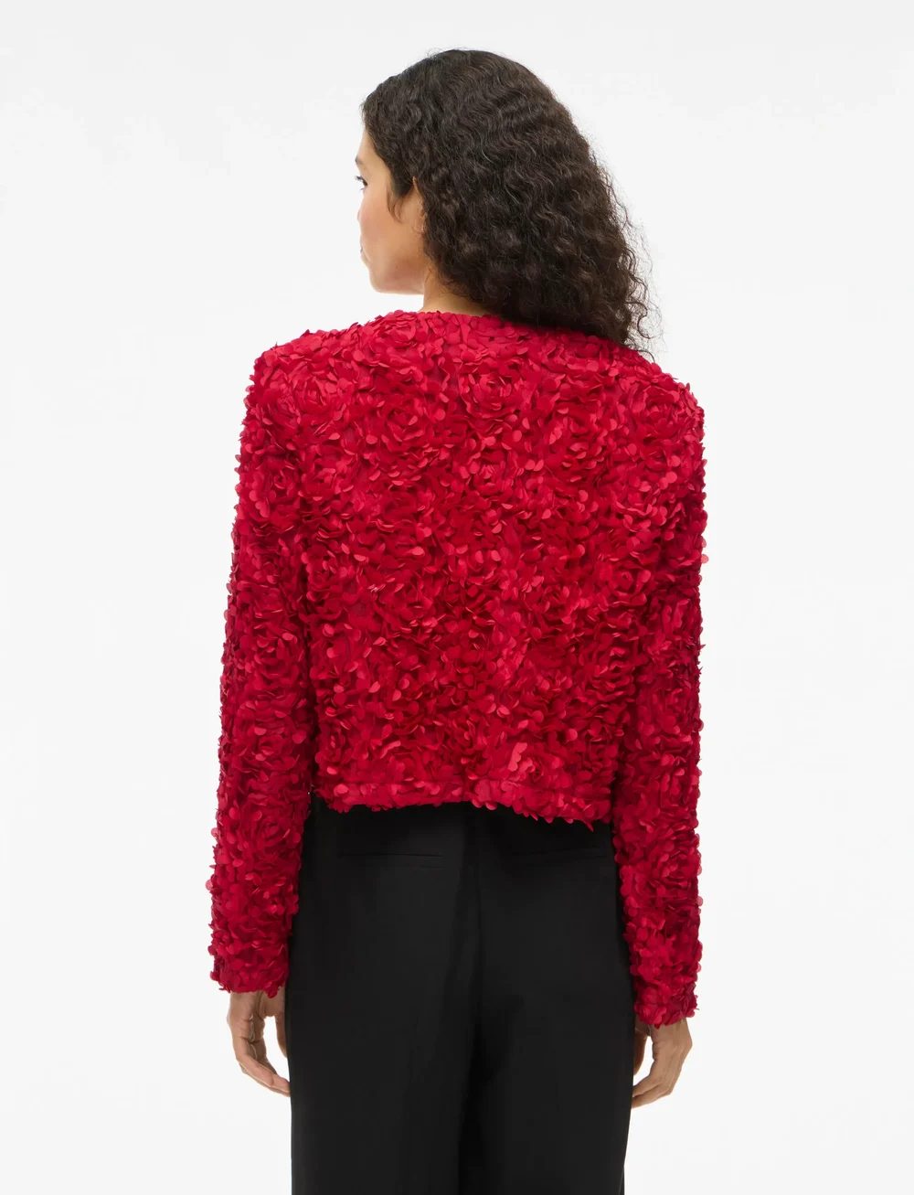 Vila - VIROSIE L/S CARDIGAN/DC/R - cardigans - jester red - 3