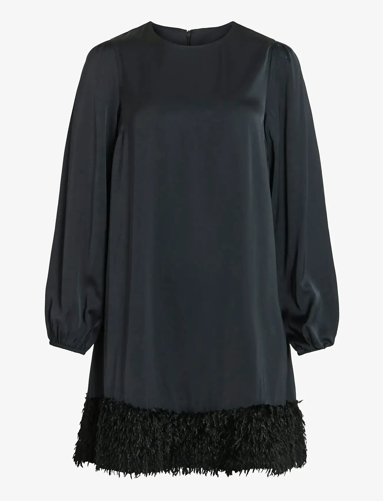 Vila - VIVEER O-NECK L/S SHORT DRESS/DC/R - cocktailkleider - black beauty - 1