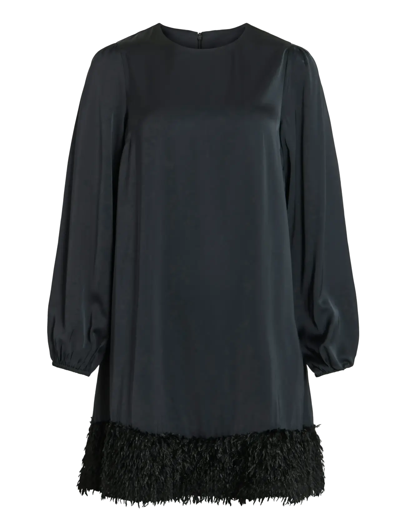 Vila - VIVEER O-NECK L/S SHORT DRESS/DC/R - cocktailkleider - black beauty - 1