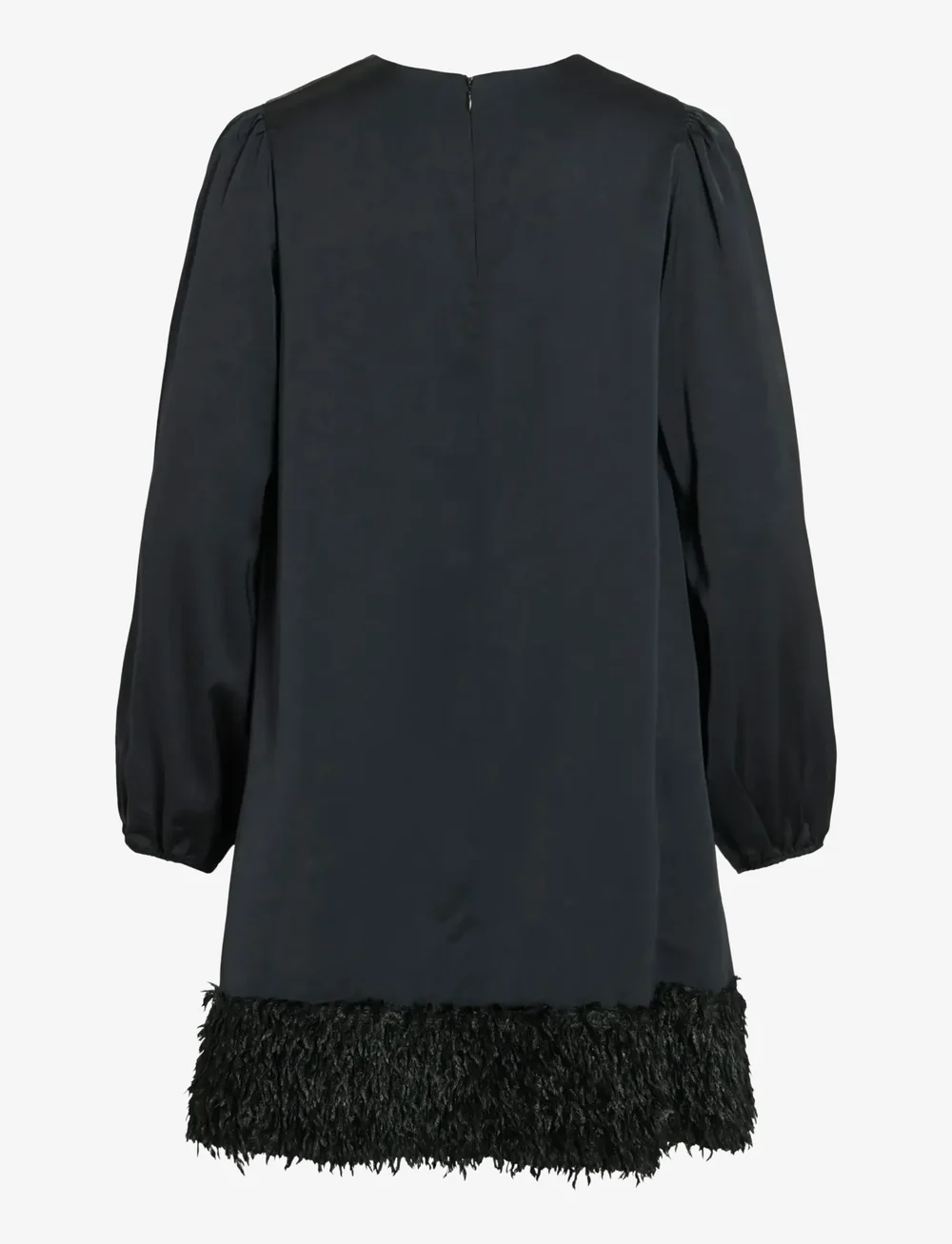 Vila - VIVEER O-NECK L/S SHORT DRESS/DC/R - cocktailklänningar - black beauty - 2