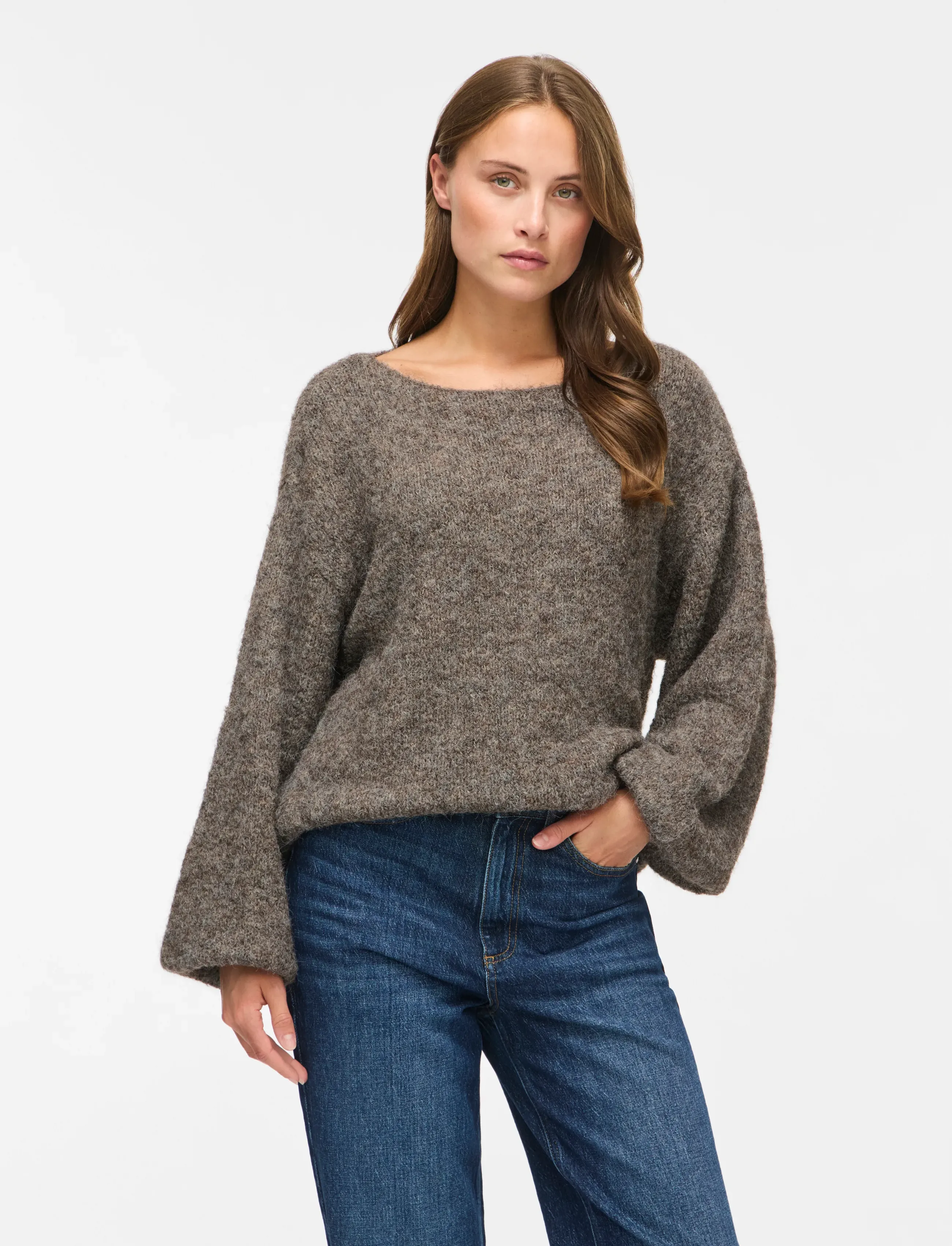 Vila VIMARLEY L/S KNIT PULLOVER- NOOS - Vila - FALCON / brown