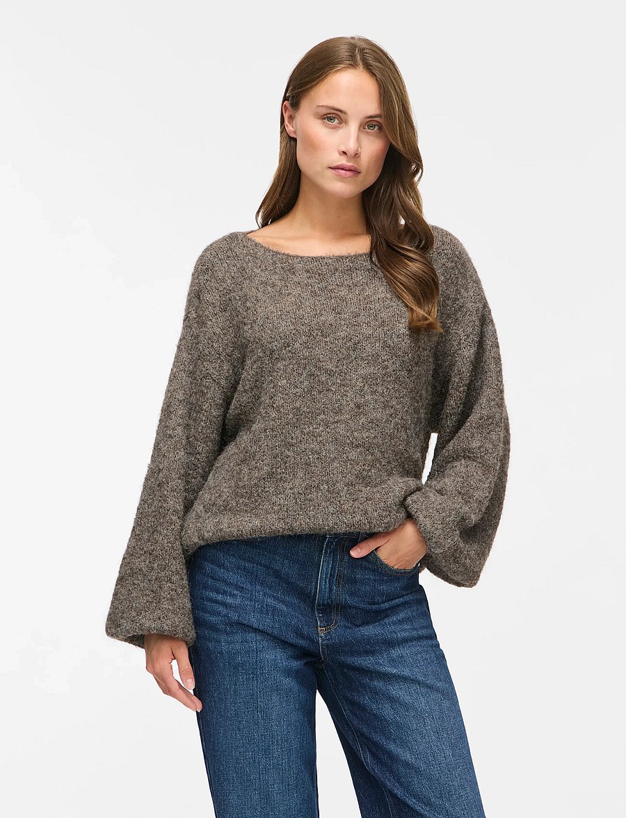 Vila - VIMARLEY L/S KNIT PULLOVER- NOOS - stickade tröjor - falcon - 0