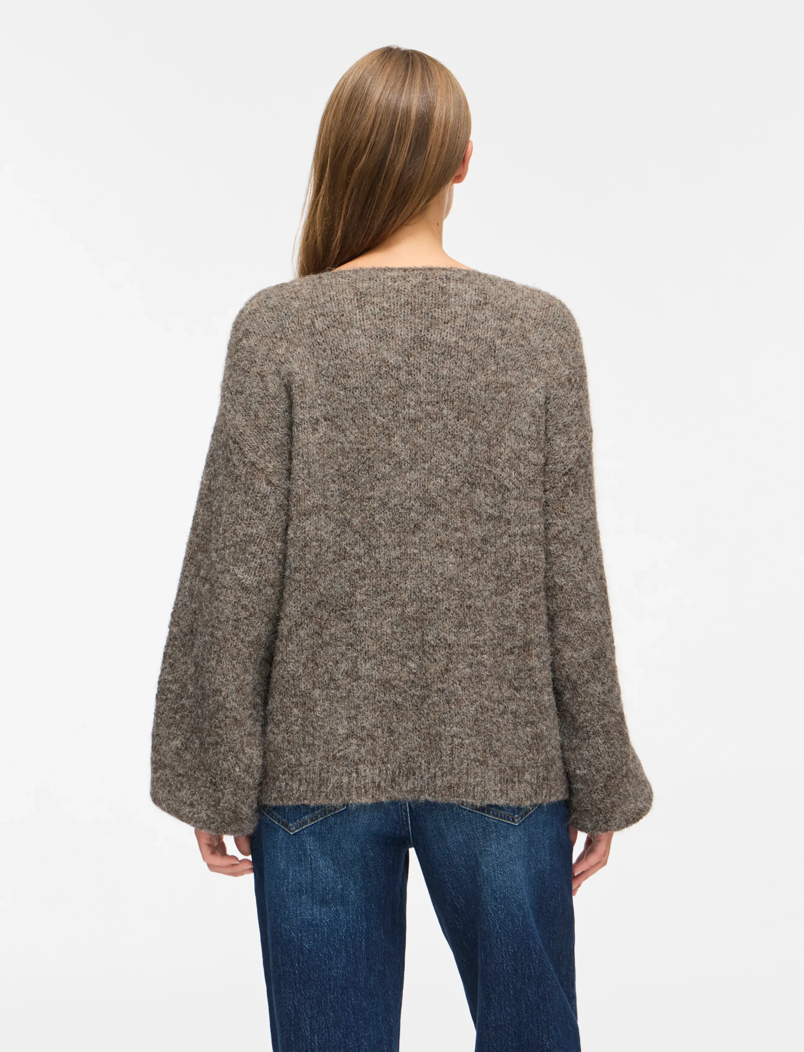 Vila - VIMARLEY L/S KNIT PULLOVER- NOOS - stickade tröjor - falcon - 3