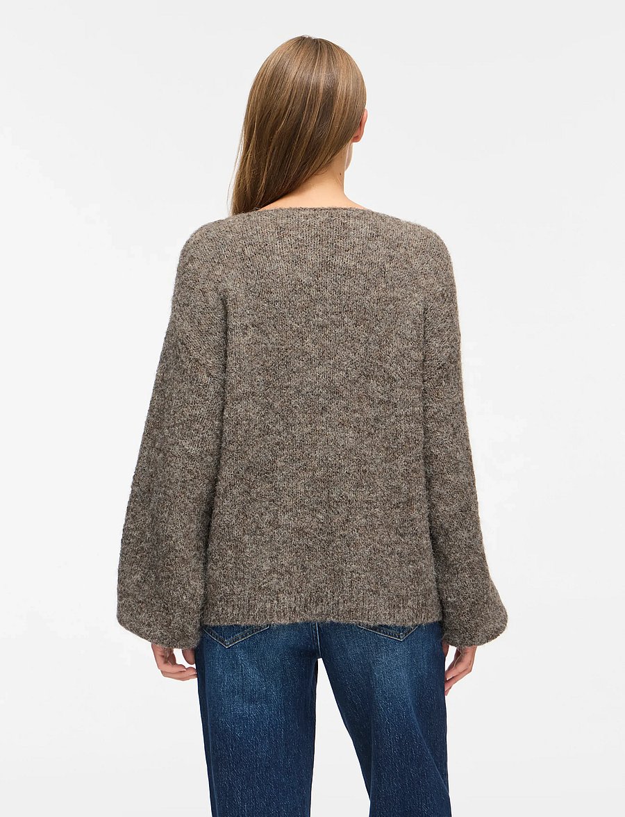 Vila - VIMARLEY L/S KNIT PULLOVER- NOOS - stickade tröjor - falcon - 3