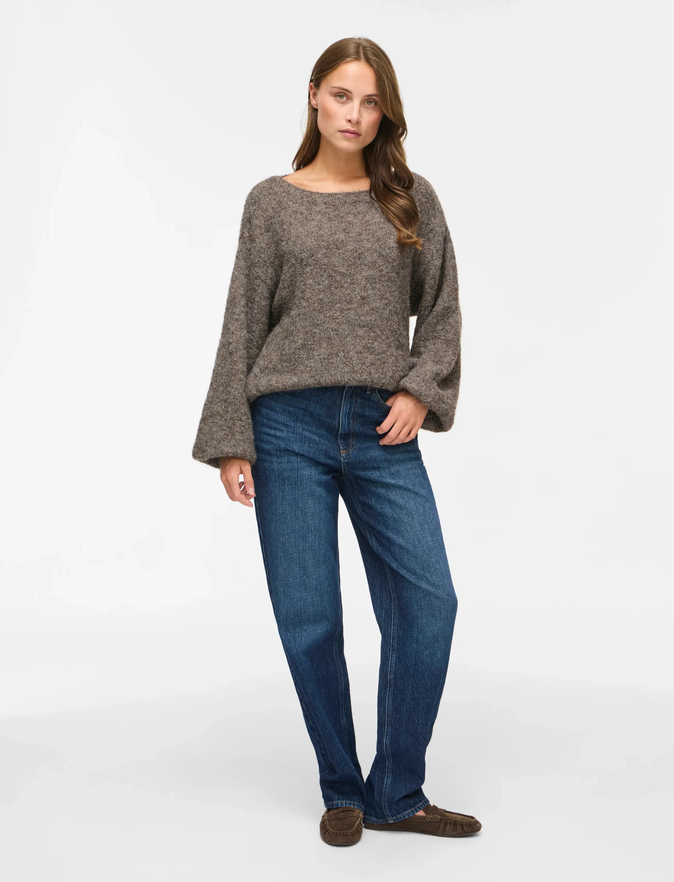Vila - VIMARLEY L/S KNIT PULLOVER- NOOS - stickade tröjor - falcon - 4