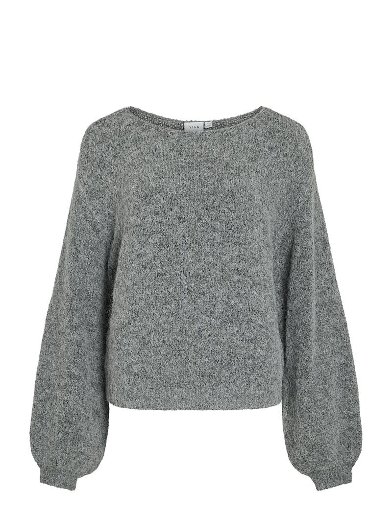Vila - VIMARLEY L/S KNIT PULLOVER- NOOS - sviitrid - medium grey melange - 1