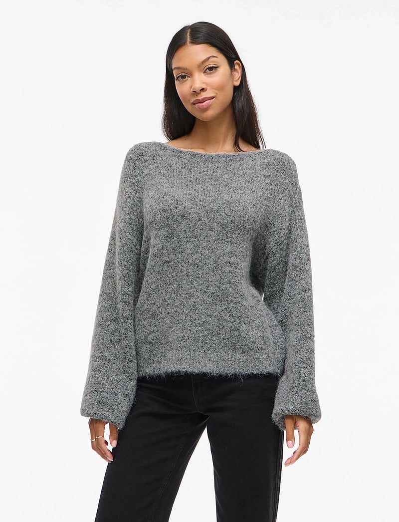 Vila - VIMARLEY L/S KNIT PULLOVER- NOOS - sviitrid - medium grey melange - 0