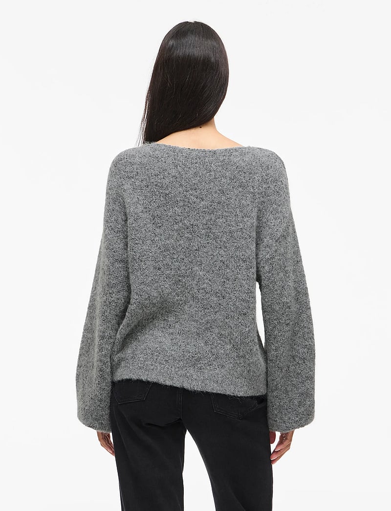 Vila - VIMARLEY L/S KNIT PULLOVER- NOOS - sviitrid - medium grey melange - 3