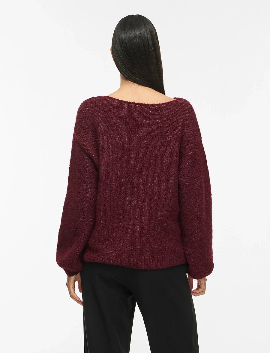 Vila - VIMARLEY L/S KNIT PULLOVER- NOOS - striktrøjer - port royale - 3