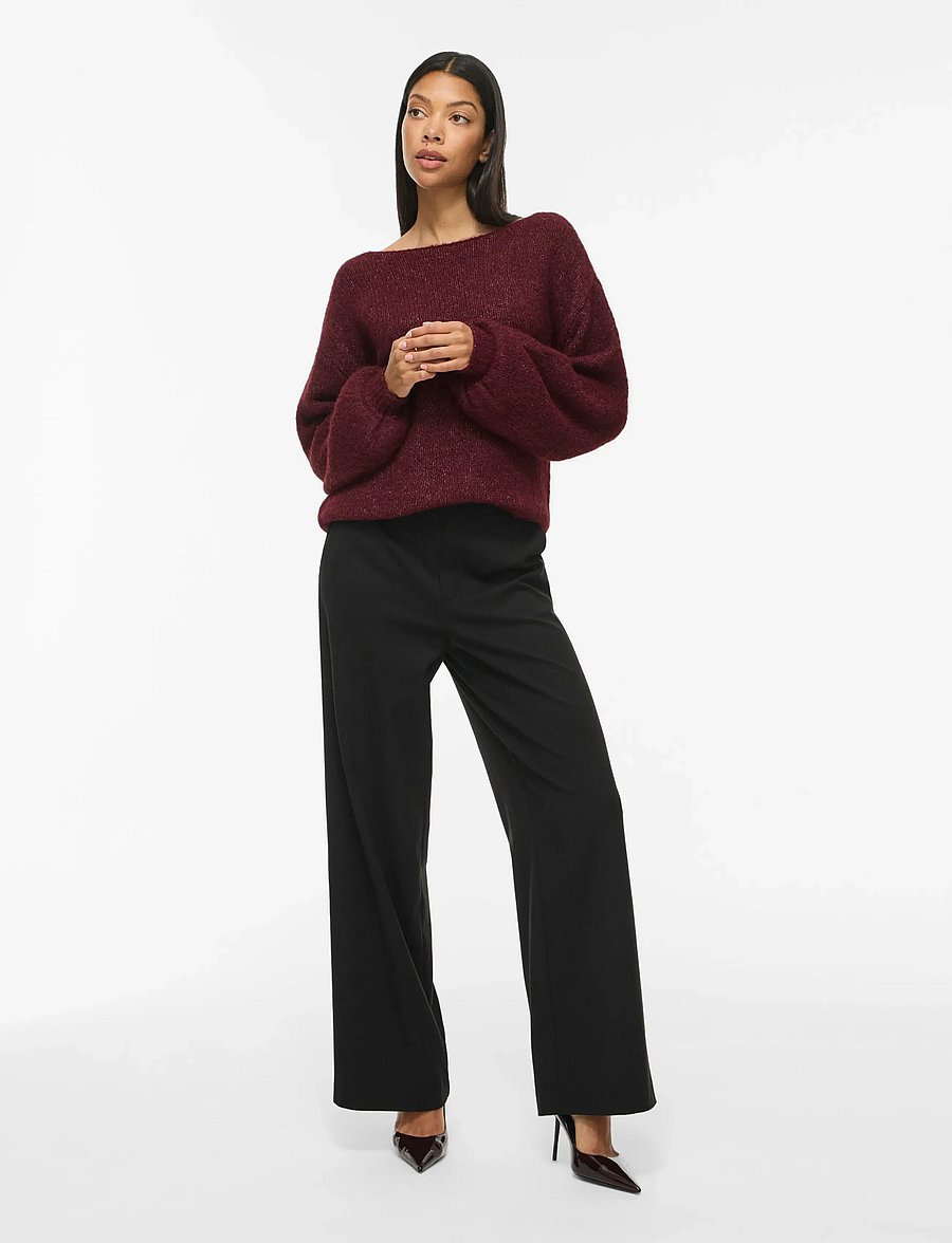 Vila - VIMARLEY L/S KNIT PULLOVER- NOOS - striktrøjer - port royale - 4