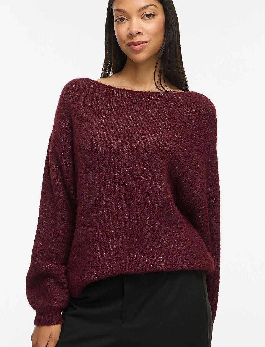 Vila - VIMARLEY L/S KNIT PULLOVER- NOOS - striktrøjer - port royale - 5