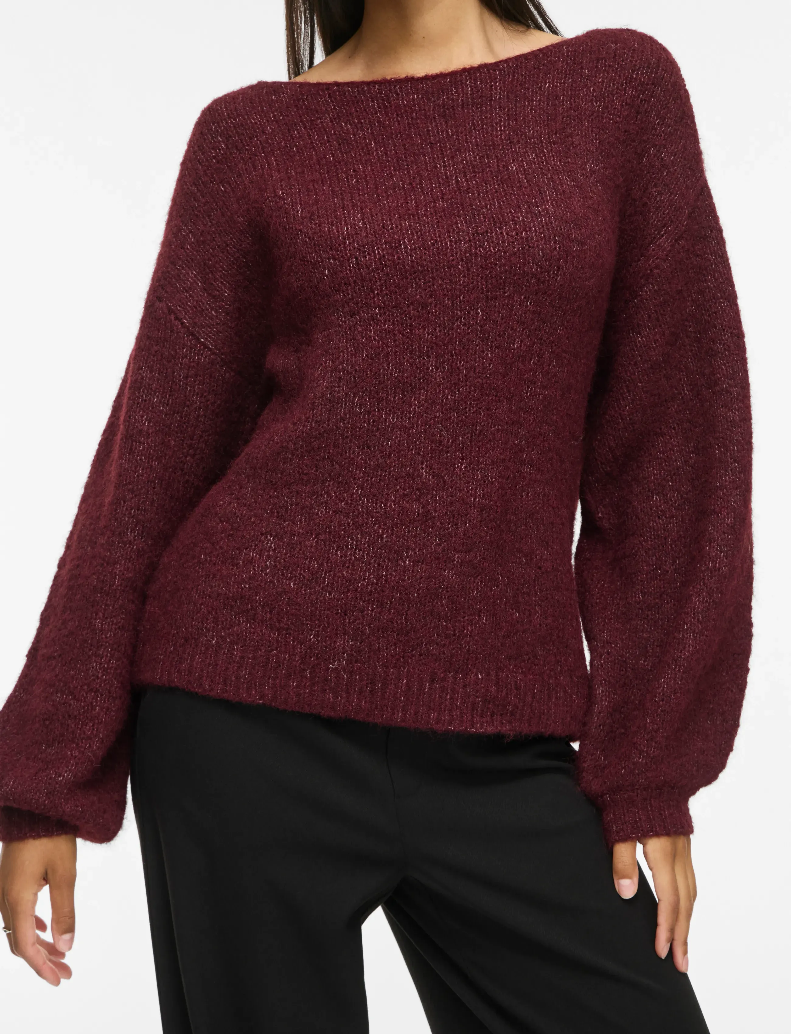 Vila VIMARLEY L/S KNIT PULLOVER- NOOS - Naistele - PORT ROYALE / burgundy