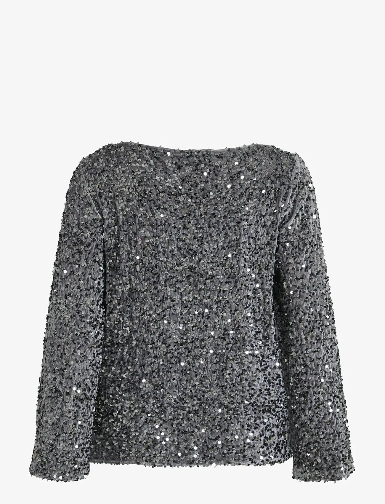 Vila - VIFAITH BOAT NECK L/S SEQUIN TOP/1 - langärmlige blusen - poppy seed - 1