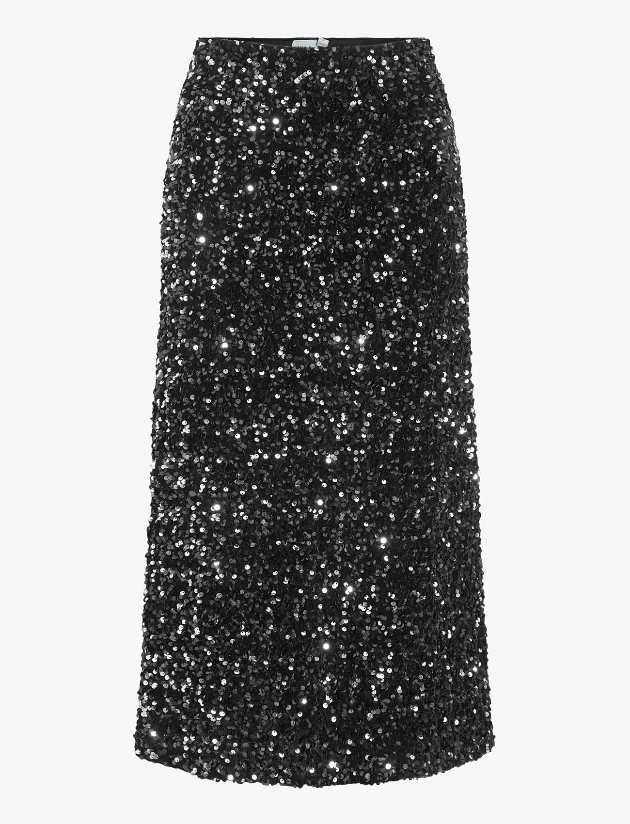 Vila - VIFAITH HW MIDI SEQUIN SKIRT/1 - pailletten-röcke - black beauty - 1
