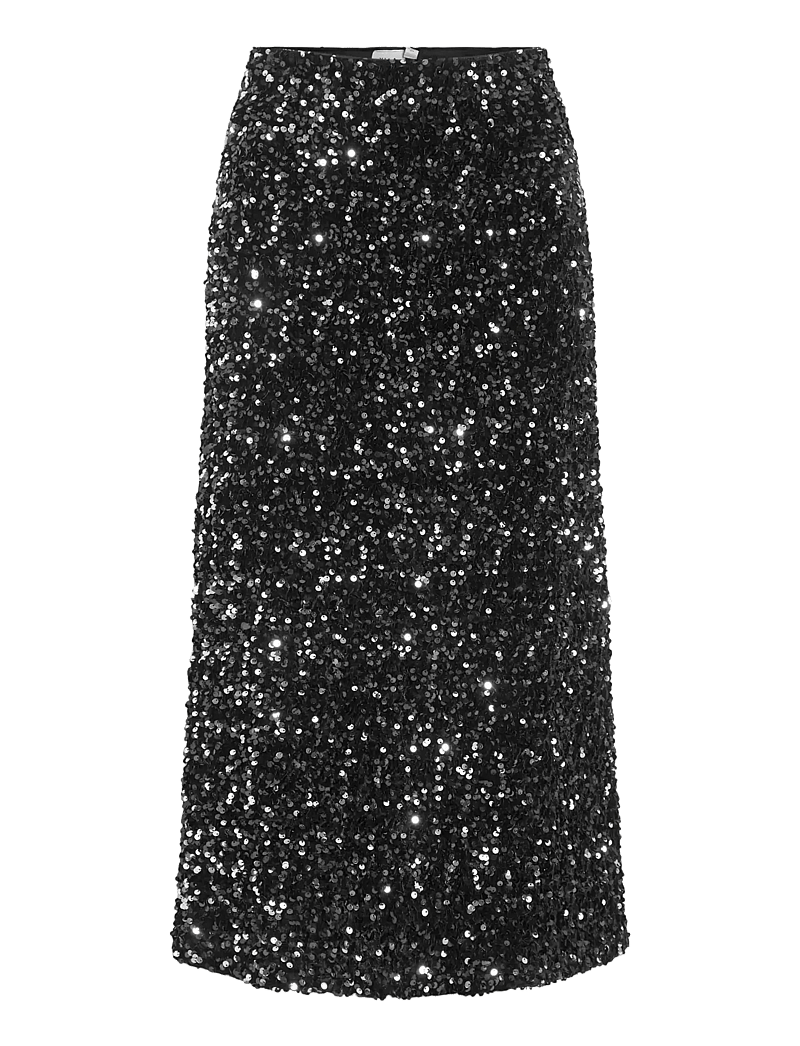Vila - VIFAITH HW MIDI SEQUIN SKIRT/1 - pailletten-röcke - black beauty - 1