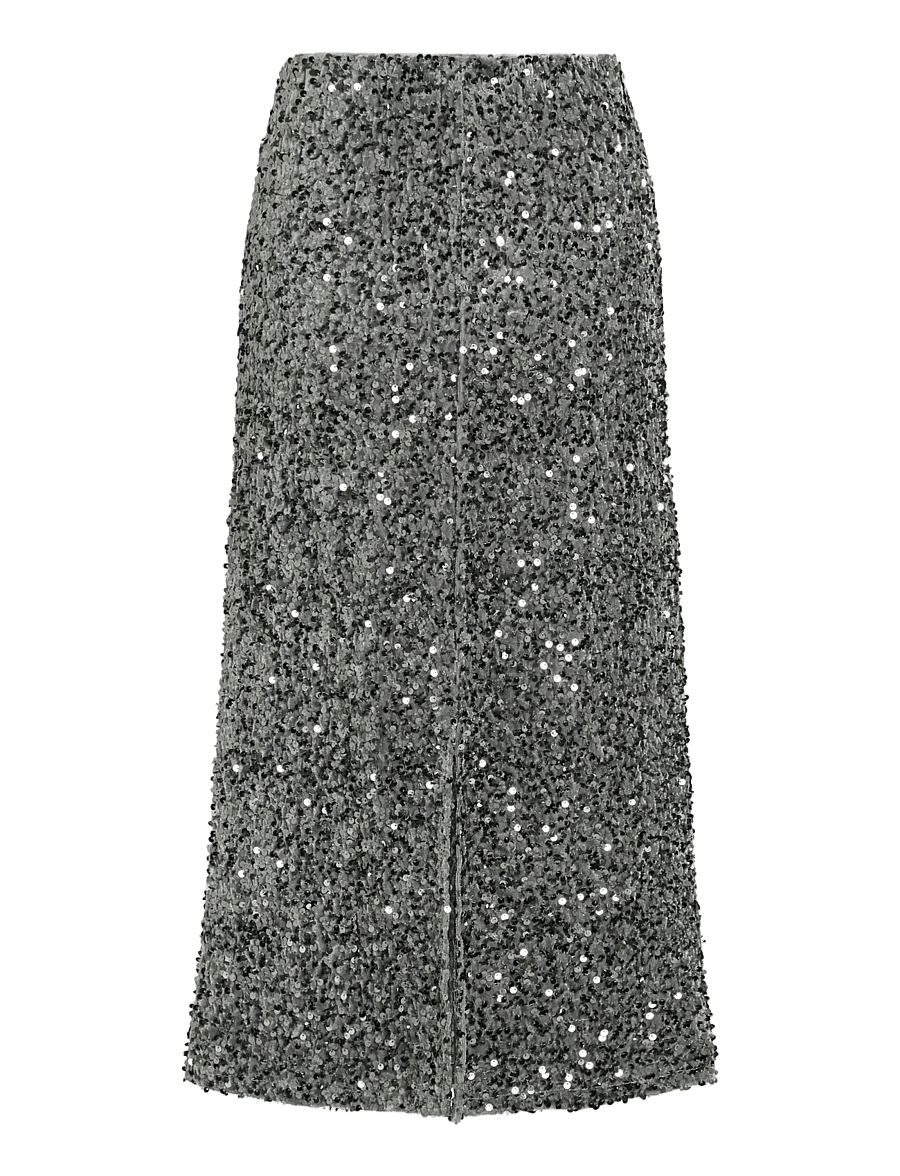 Vila - VIFAITH HW MIDI SEQUIN SKIRT/1 - svārki ar fliteriem - poppy seed - 1