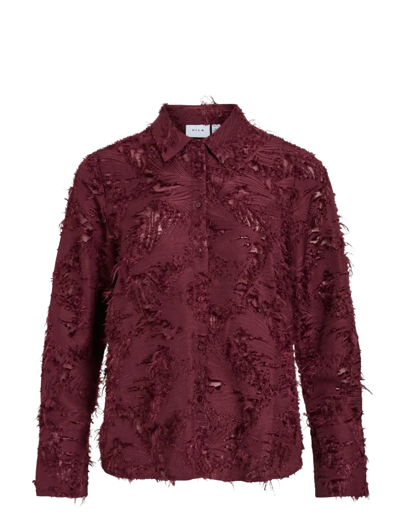 VILA Vimisanja L/S Shirt Burgundy - 42 - Damen