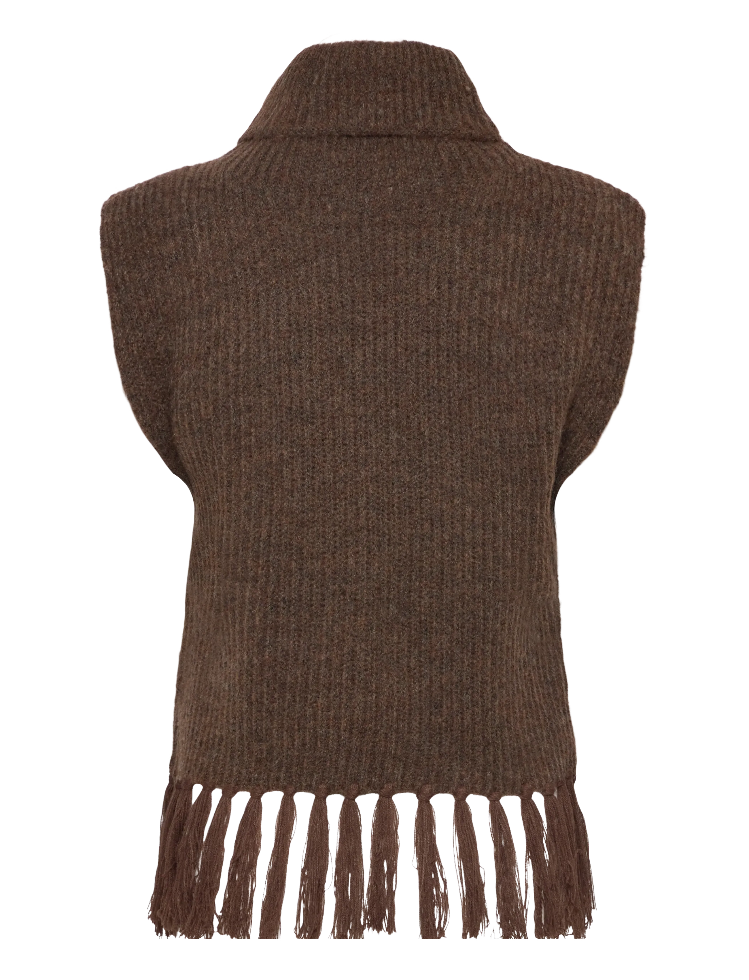 Vila - VIZARIAH HIGH NECK PONCHO/KA - adītas vestes - chocolate brown - 1