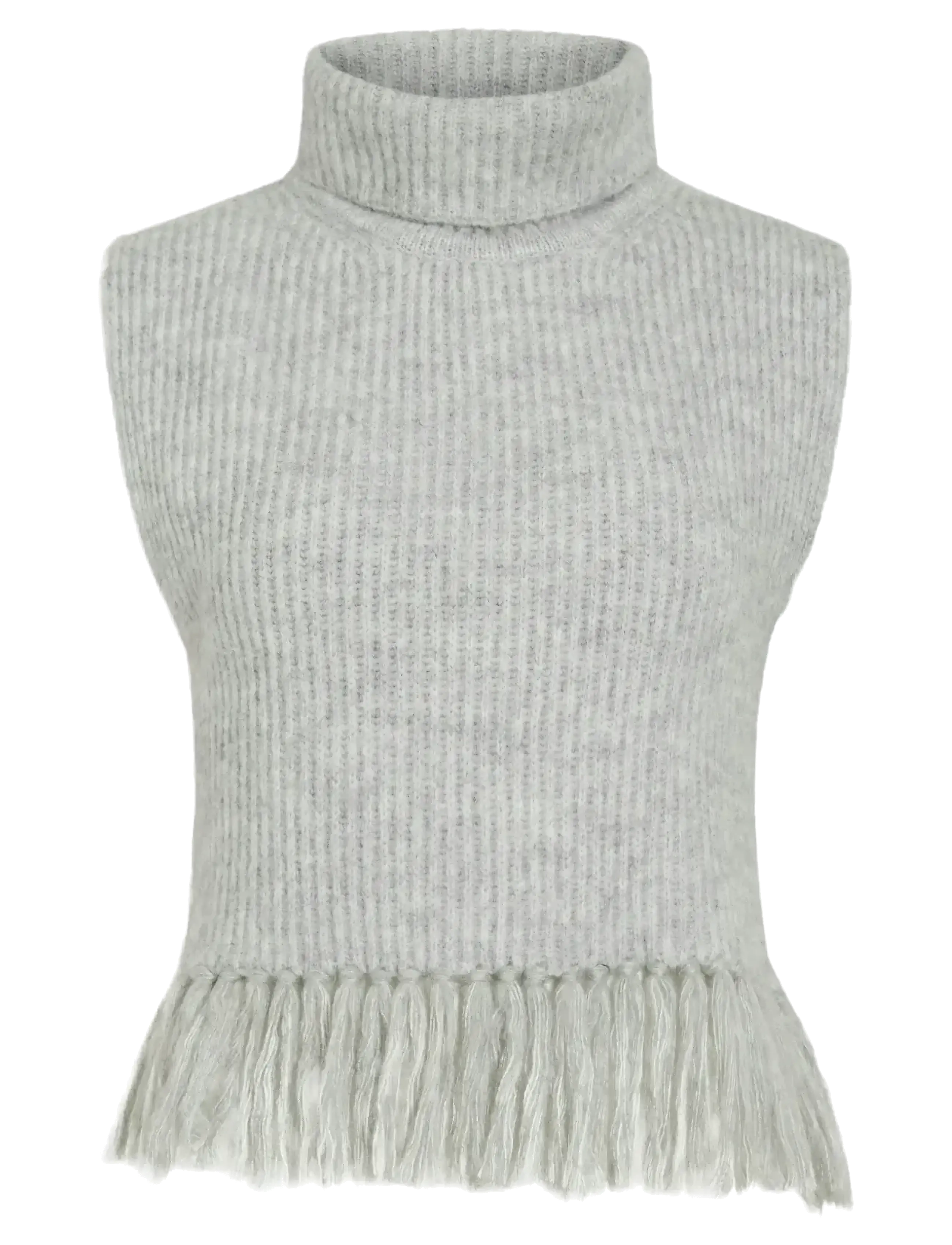 Vila VIZARIAH HIGH NECK PONCHO/KA - Tøj - LIGHT GREY MELANGE / grey