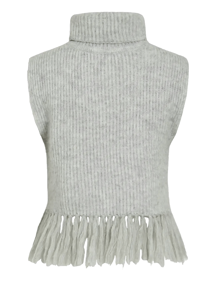Vila - VIZARIAH HIGH NECK PONCHO/KA - strickwesten - light grey melange - 1