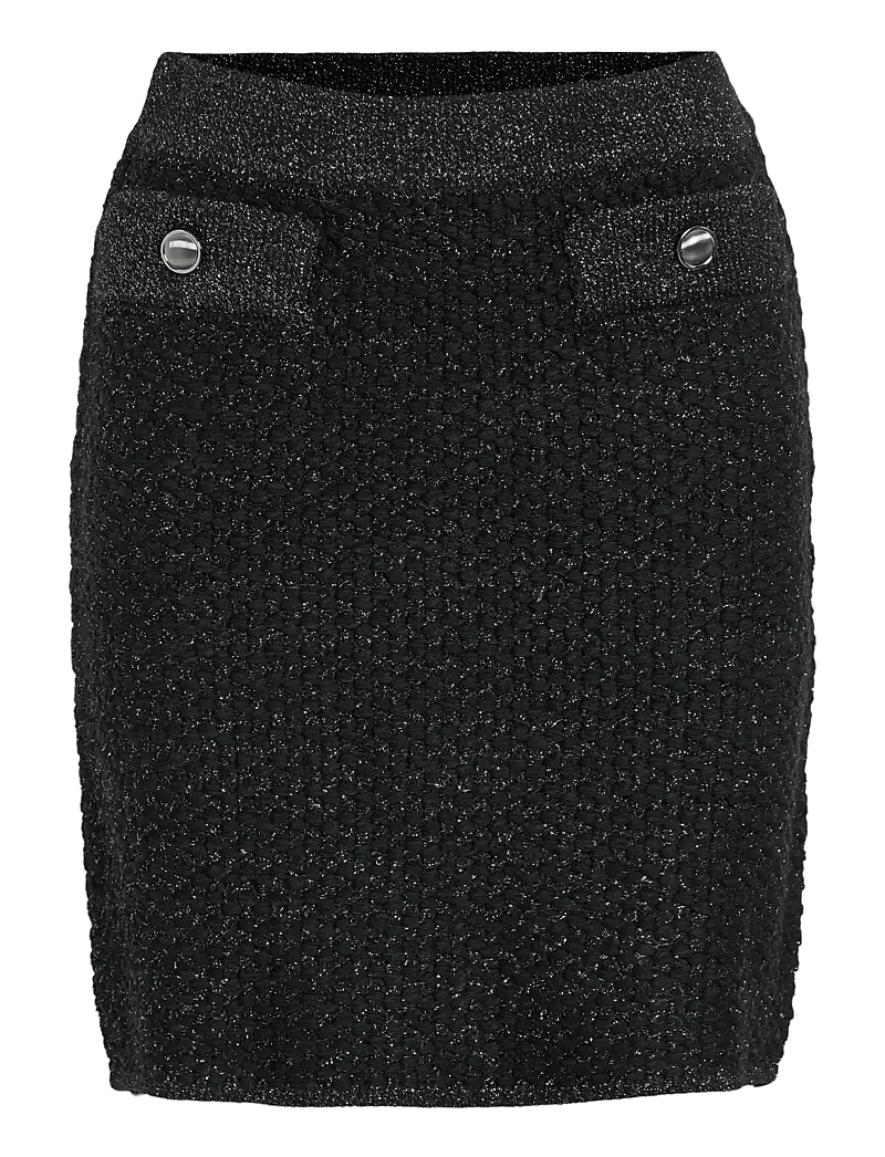 Vila - VIMALAY SHORT KNIT SKIRT - strickröcke - black beauty - 0