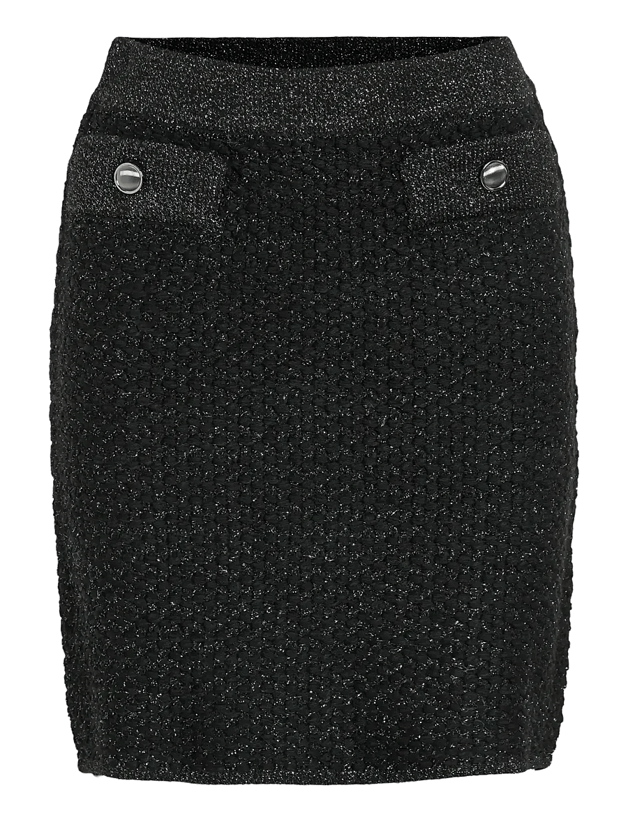 Vila - VIMALAY SHORT KNIT SKIRT - gebreide rokken - black beauty - 0