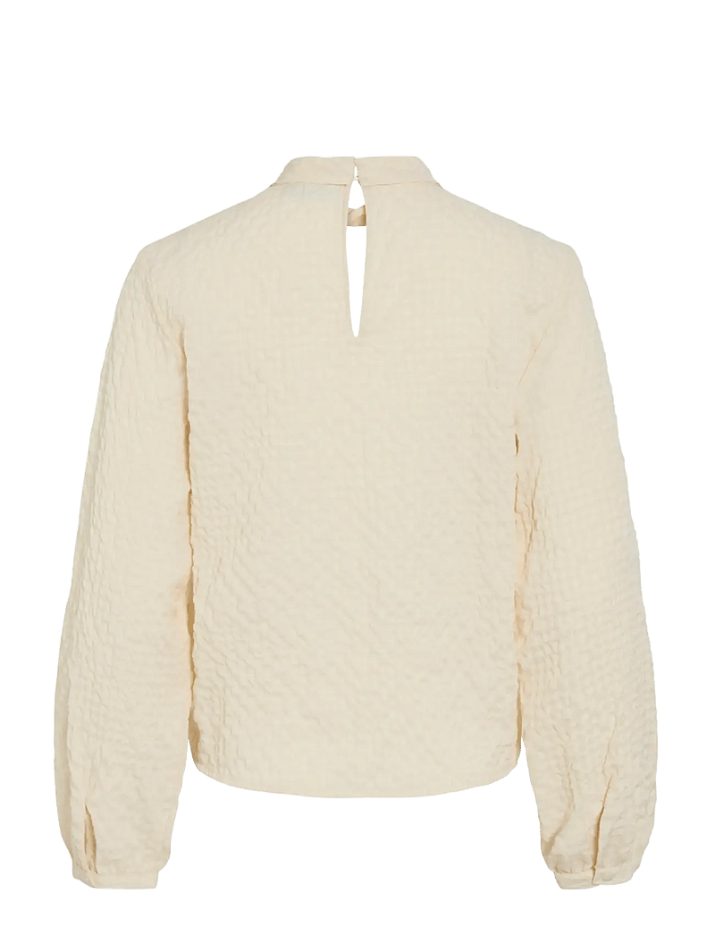 Vila - VIVEAMA L/S HIGH NECK TOP/PB - langärmlige blusen - birch - 2