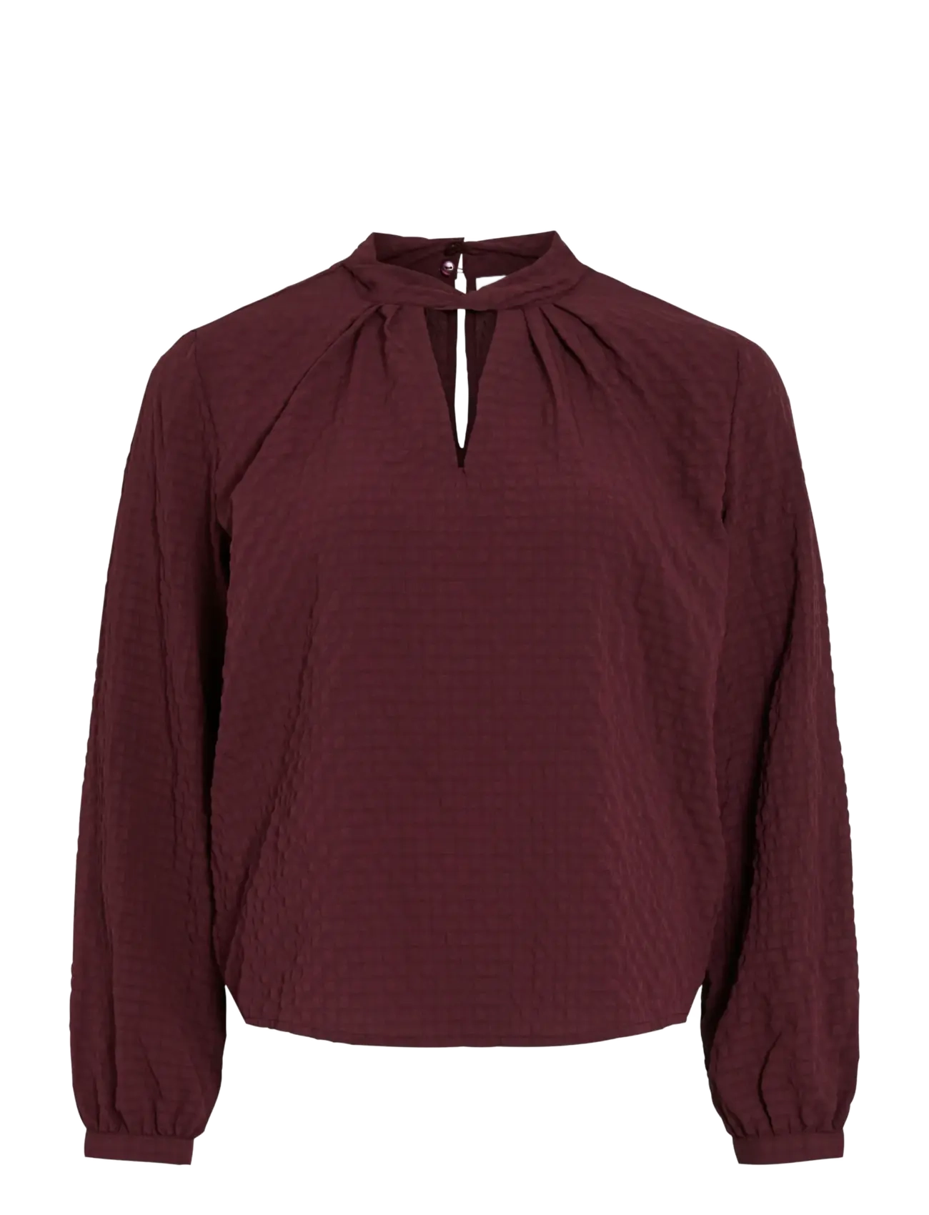 VILA Viveama L/S High Neck Oberteil/Pb Burgundy - 34 - Damen