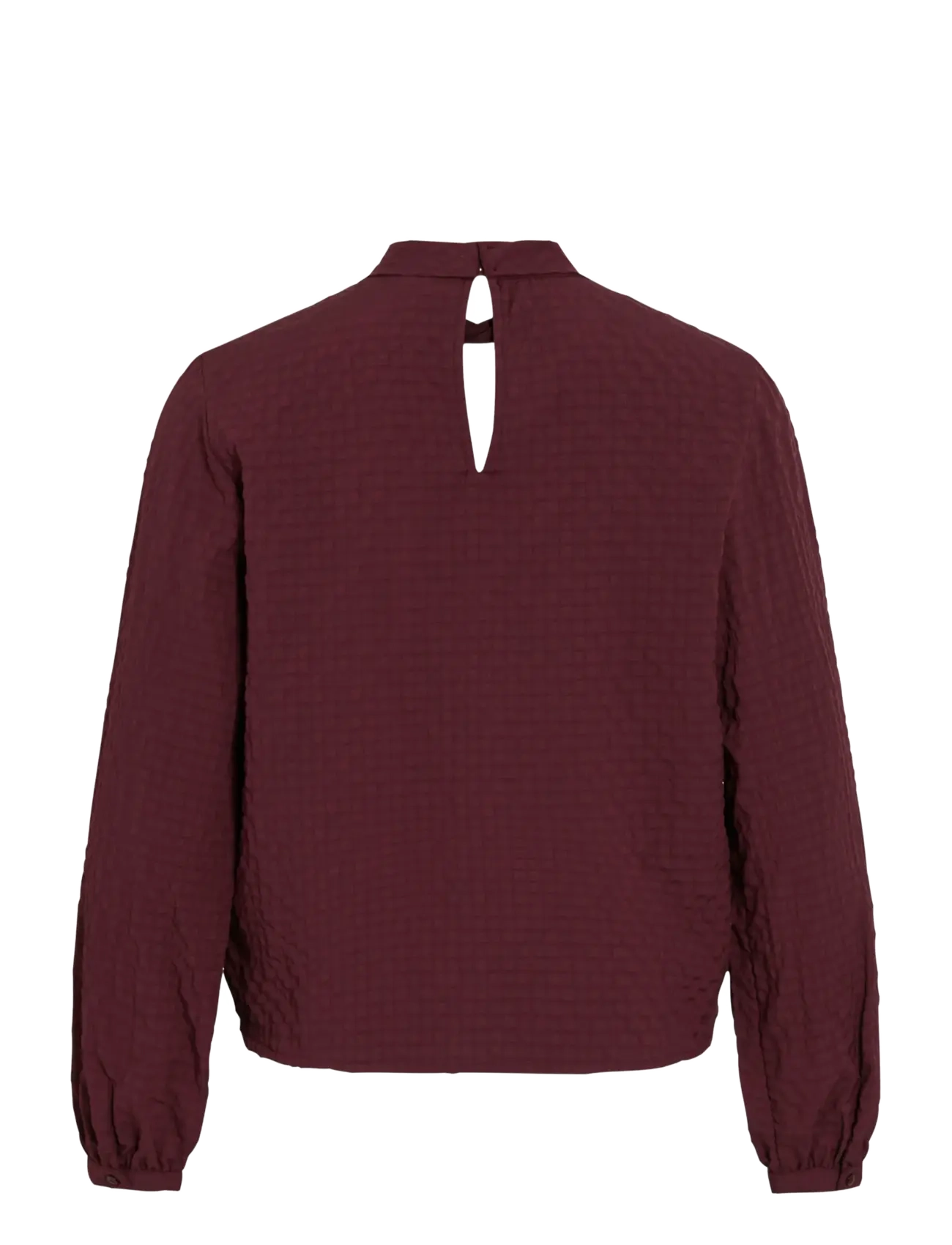 Vila - VIVEAMA L/S HIGH NECK TOP/PB - long sleeved blouses - fig - 2