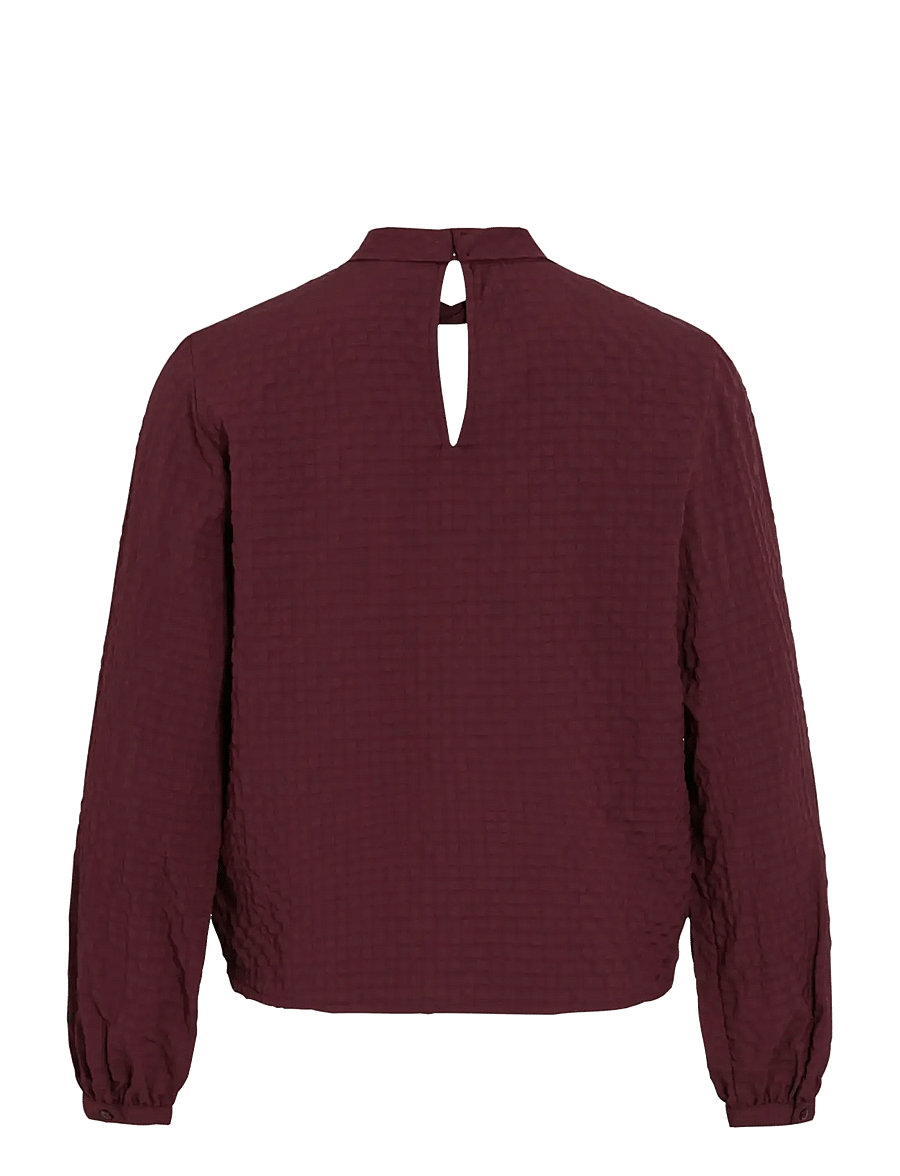 Vila - VIVEAMA L/S HIGH NECK TOP/PB - langärmelige blusen - fig - 2