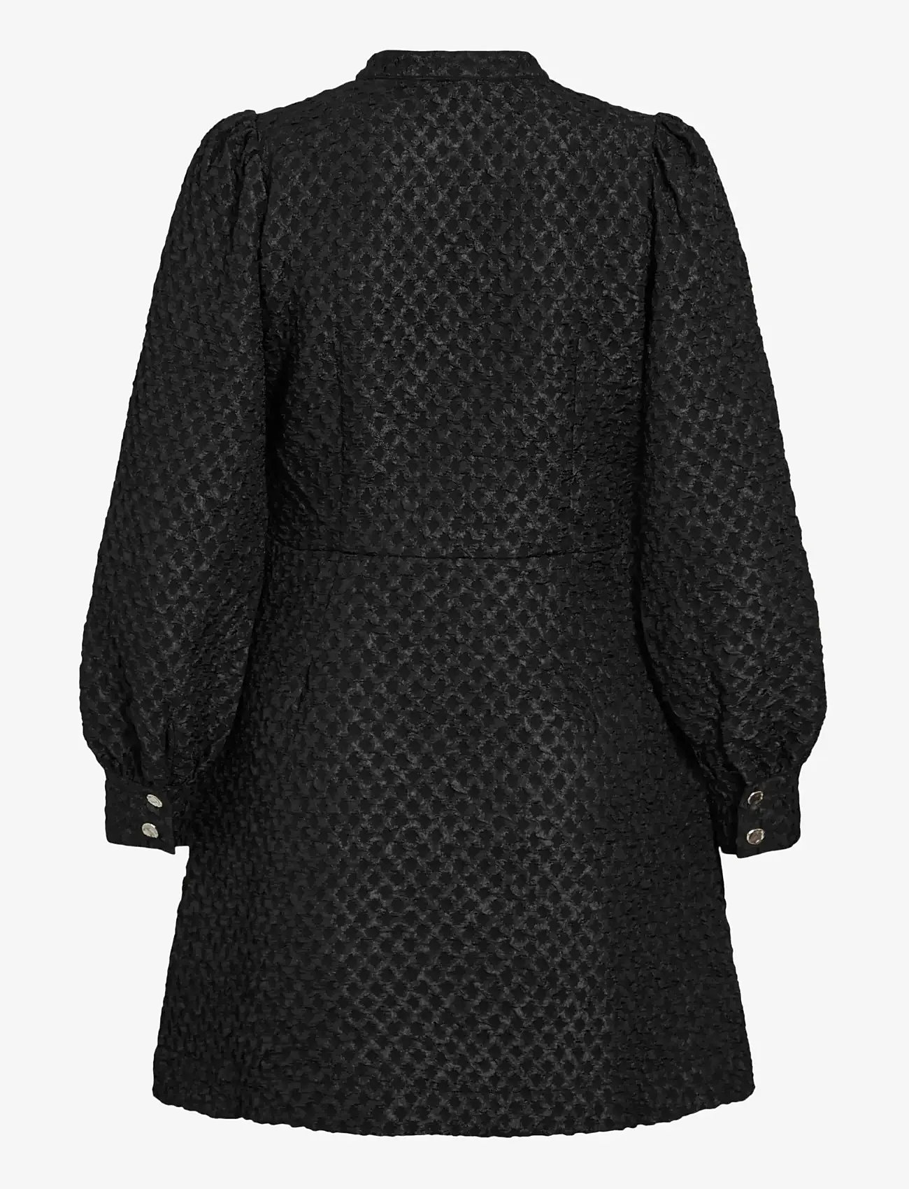 Vila - VITALIAMA L/S JAQCUARD DRESS - shirt dresses - black beauty - 1