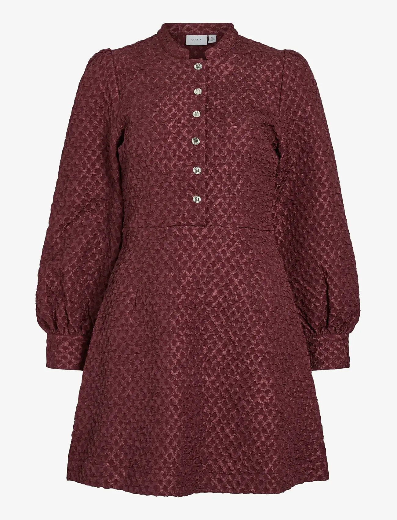 Vila - VITALIAMA L/S JAQCUARD DRESS - shirt dresses - fig - 0