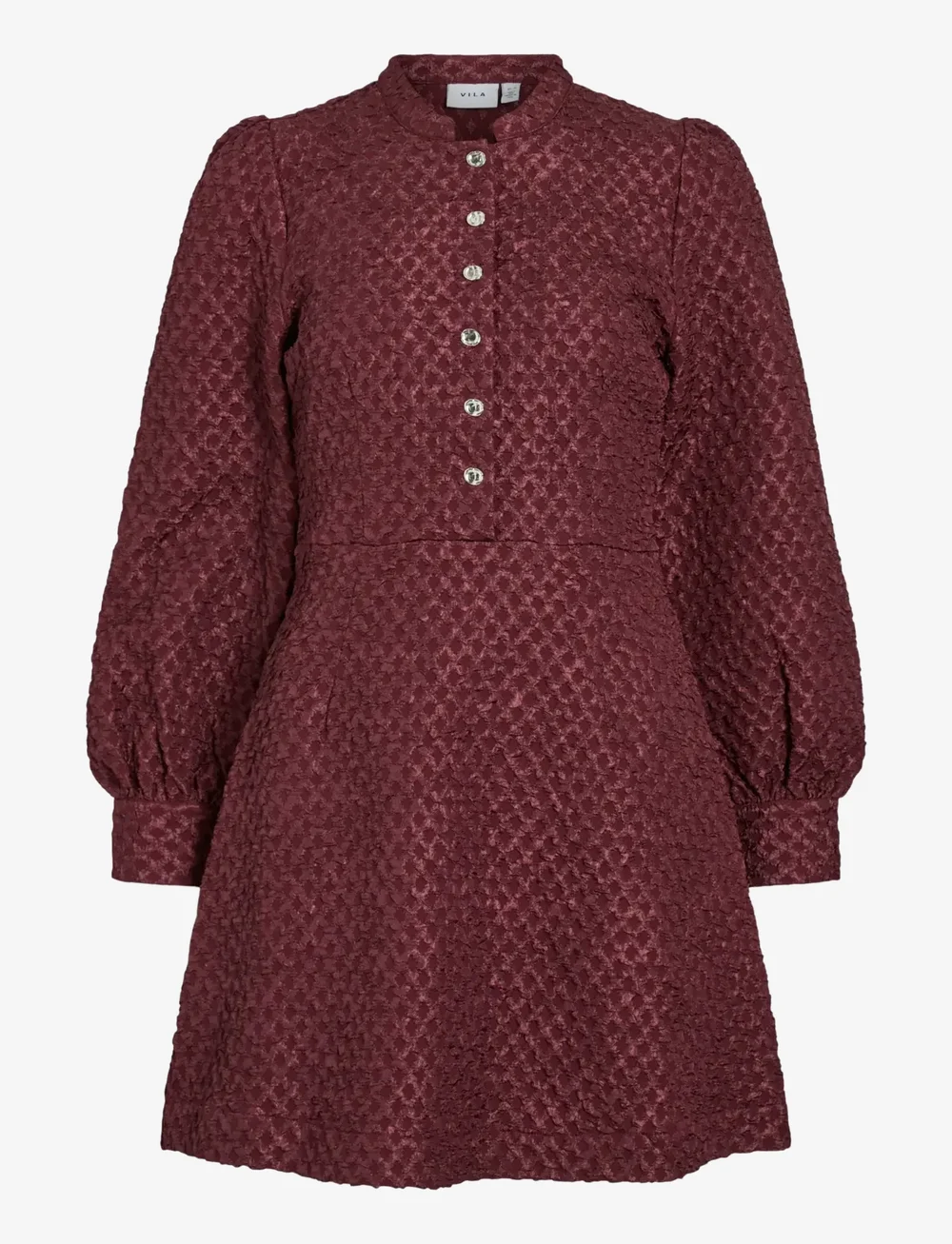 Vila - VITALIAMA L/S JAQCUARD DRESS - skjortklänningar - fig - 0
