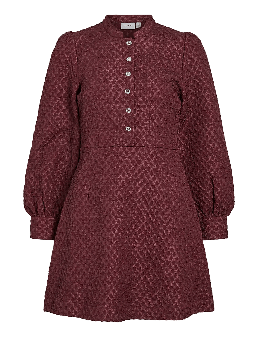 Vila - VITALIAMA L/S JAQCUARD DRESS - skjortekjoler - fig - 0