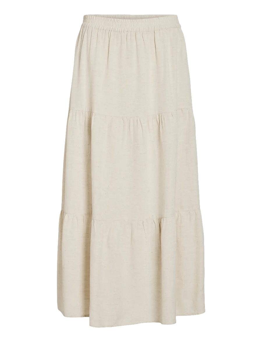 Vila - VIPRISILLA HW ANKLE SKIRT - NOOS - maxi nederdele - super light natural melan - 1