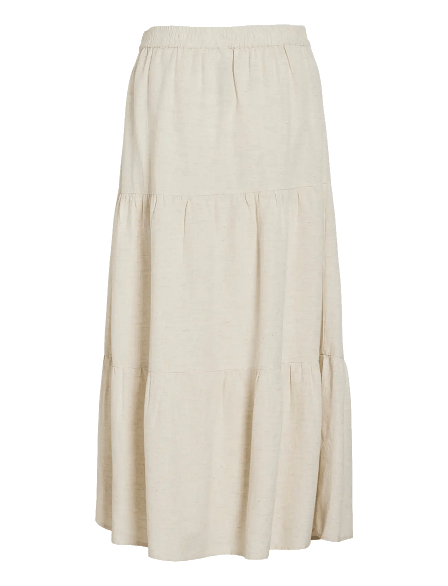 Vila - VIPRISILLA HW ANKLE SKIRT - NOOS - maxi nederdele - super light natural melan - 2