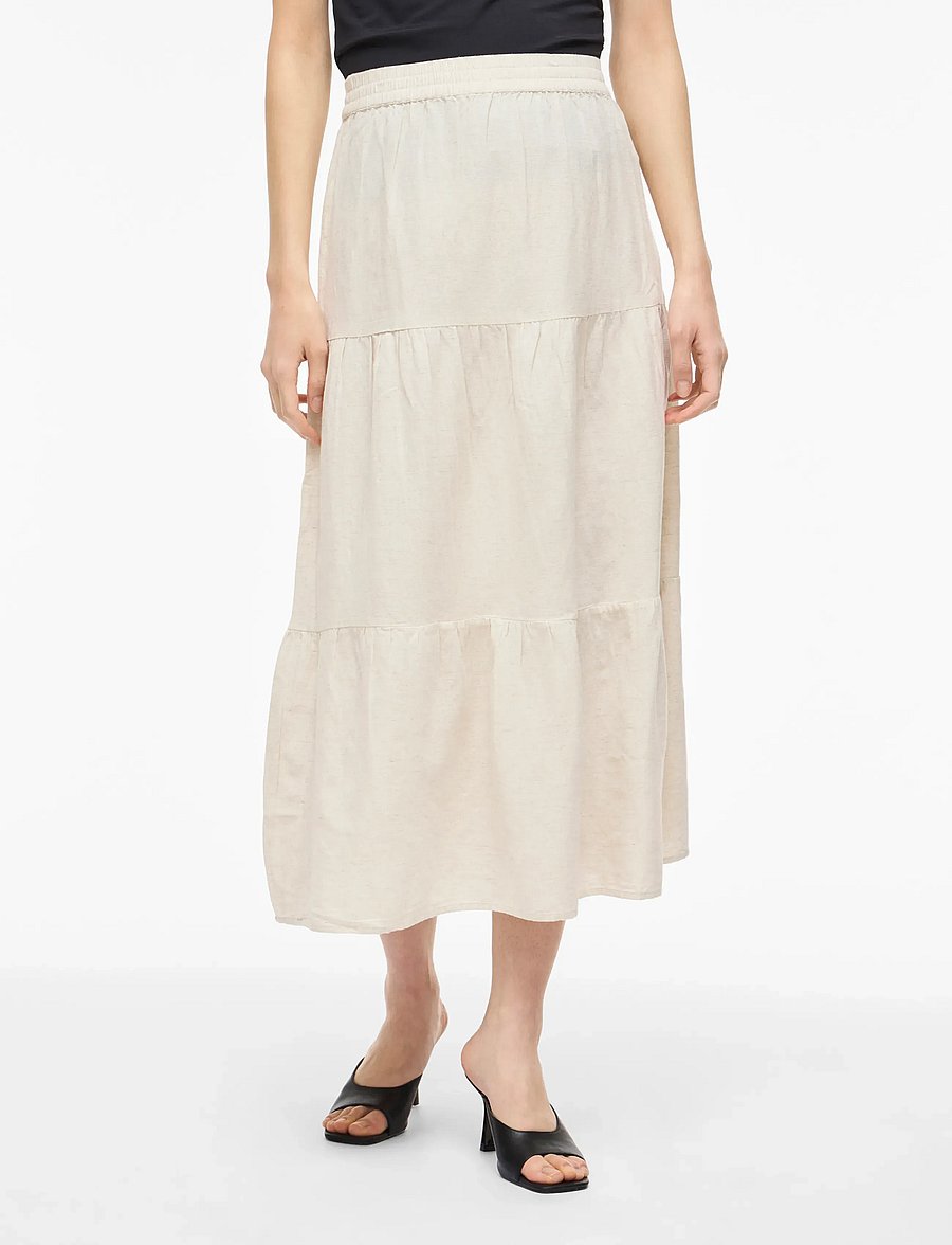 Vila - VIPRISILLA HW ANKLE SKIRT - NOOS - maxi nederdele - super light natural melan - 0
