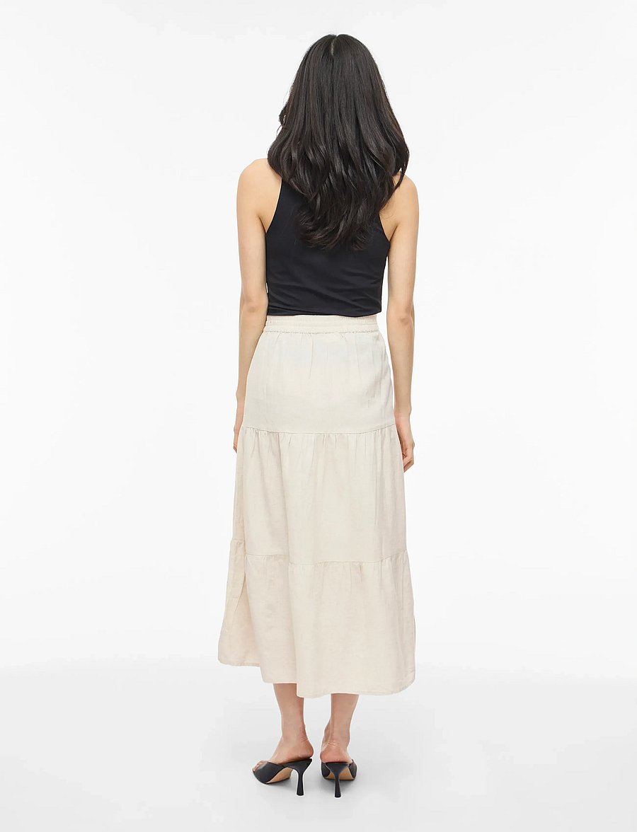 Vila - VIPRISILLA HW ANKLE SKIRT - NOOS - maxi nederdele - super light natural melan - 3