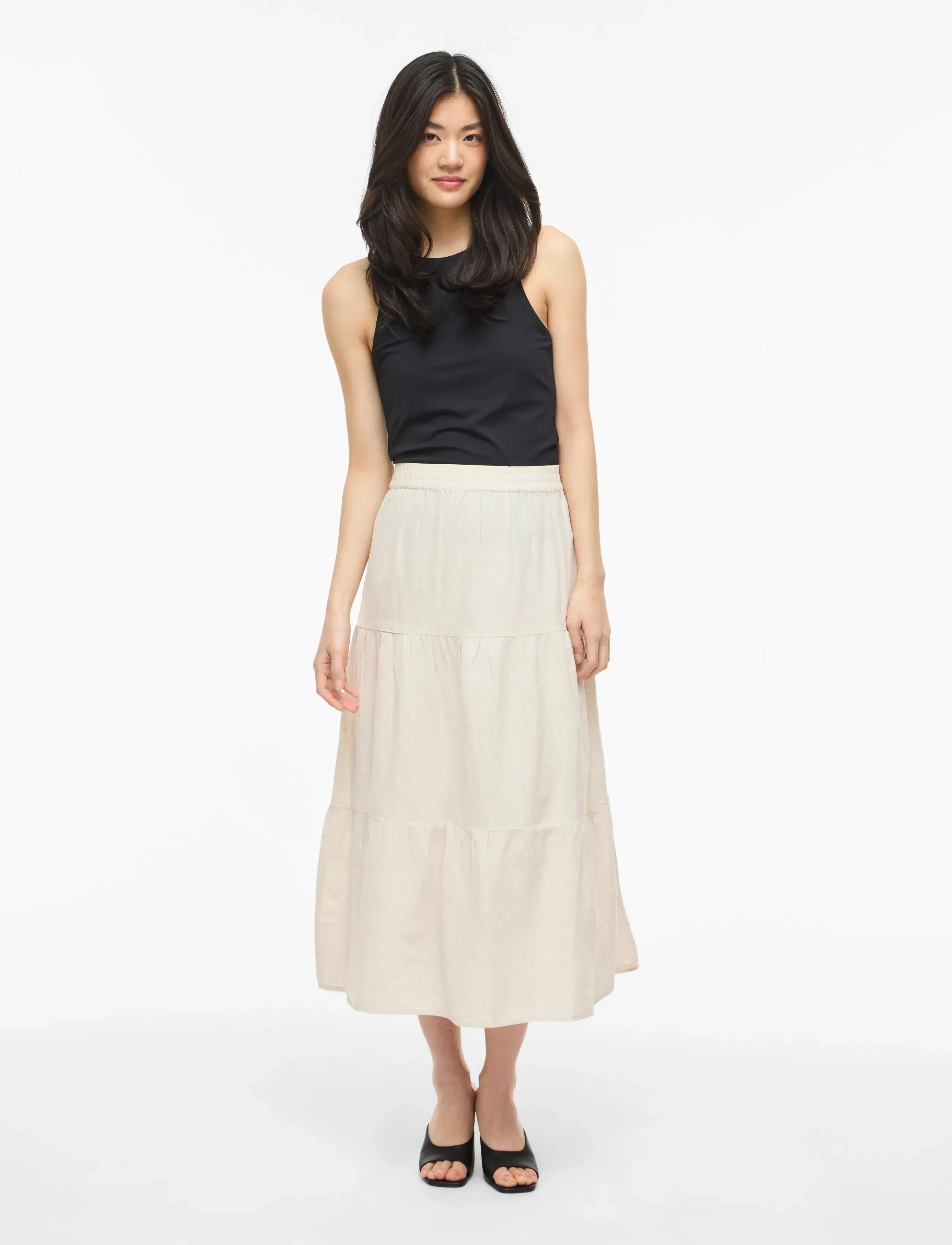 Vila - VIPRISILLA HW ANKLE SKIRT - NOOS - maxi skirts - super light natural melan - 4