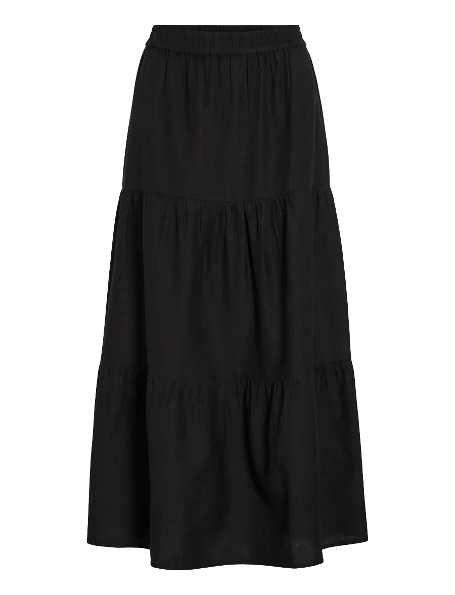 Vila - VIPRISILLA HW ANKLE SKIRT - NOOS - maxi skirts - black beauty - 1