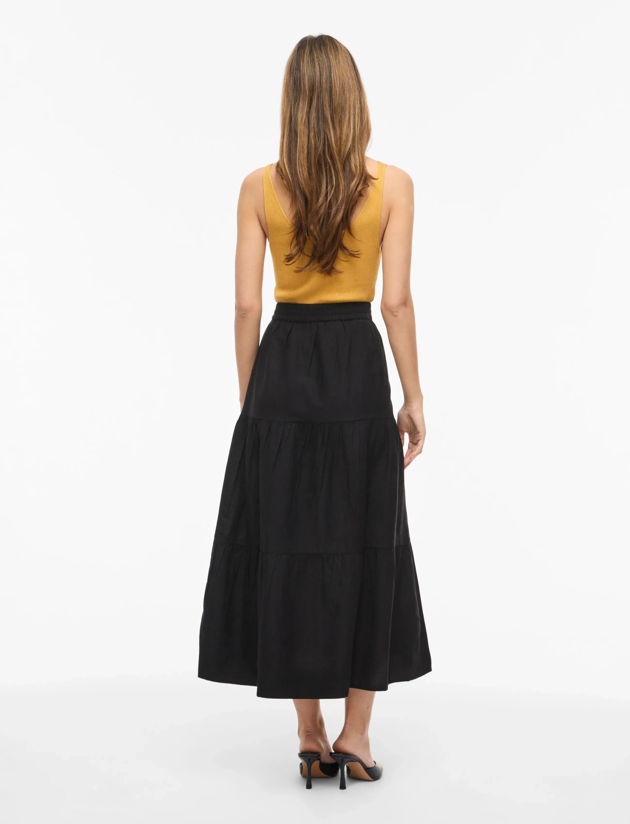 Vila - VIPRISILLA HW ANKLE SKIRT - NOOS - maxi röcke - black beauty - 3