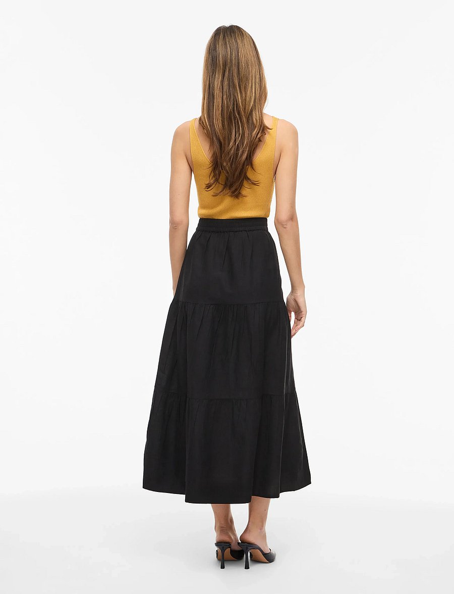 Vila - VIPRISILLA HW ANKLE SKIRT - NOOS - maxi skirts - black beauty - 3