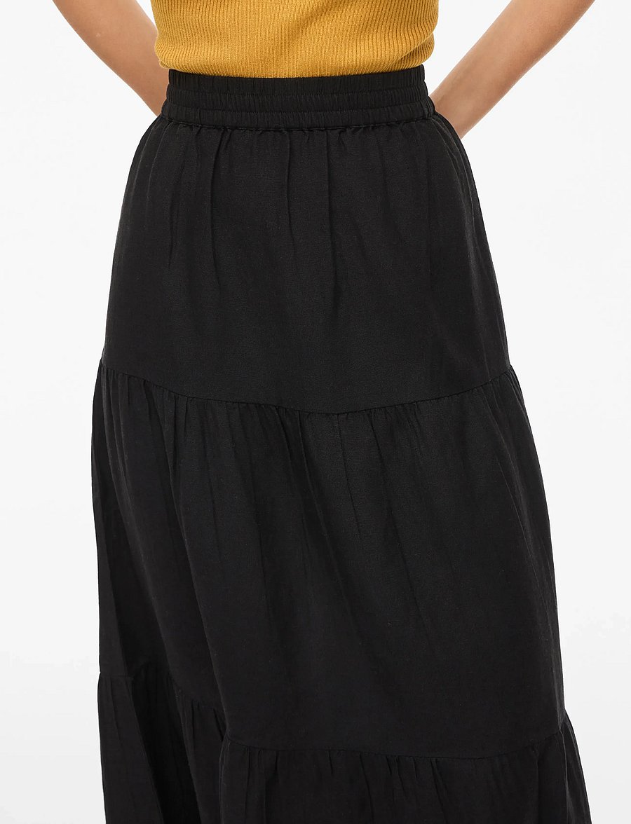Vila - VIPRISILLA HW ANKLE SKIRT - NOOS - maxi skirts - black beauty - 5