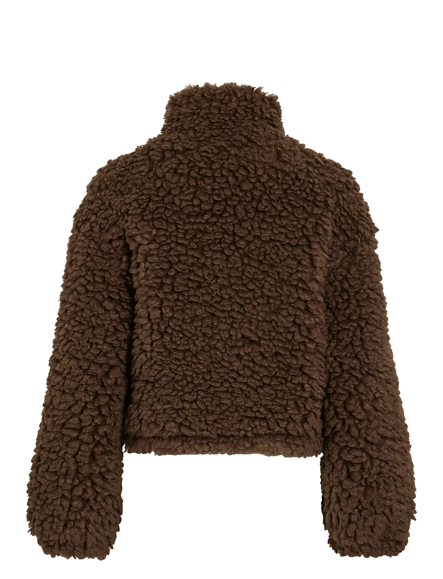 Vila - VIFIOLA L/S SHORT JACKET - kunstpelz - coffee bean - 1