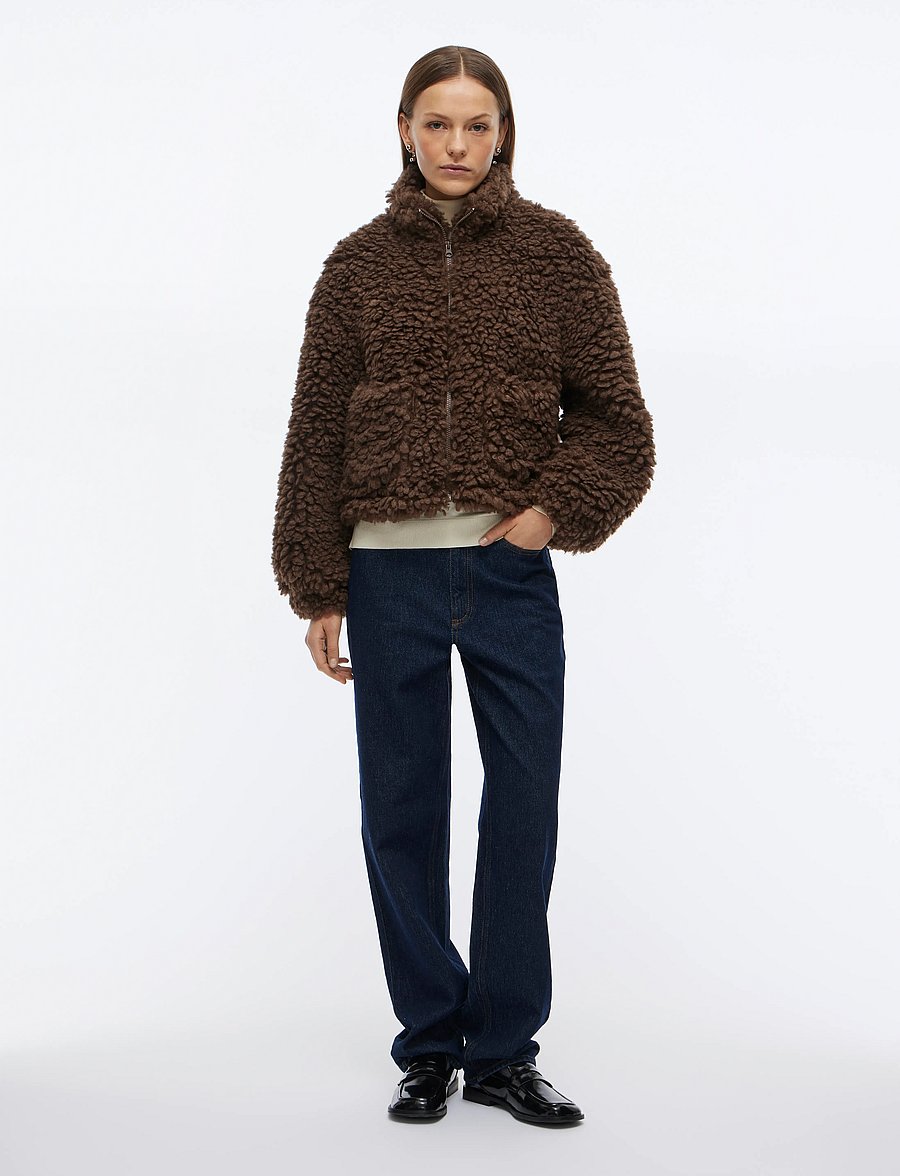 Vila - VIFIOLA L/S SHORT JACKET - kunstpelz - coffee bean - 2