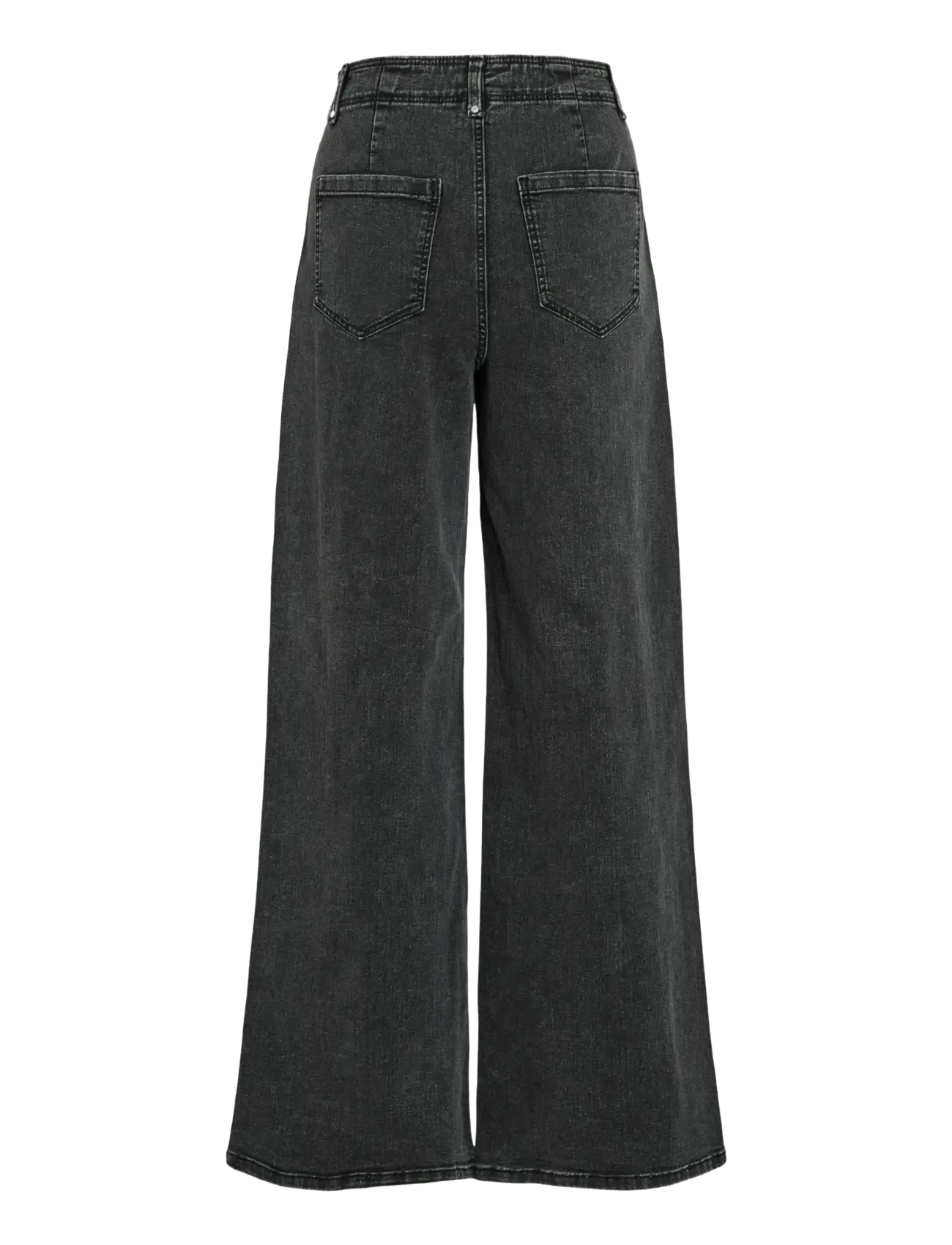 Vila - VIALBA HW WIDE JEANS DGD NUS570 - laia säärega teksad - dark grey denim - 1