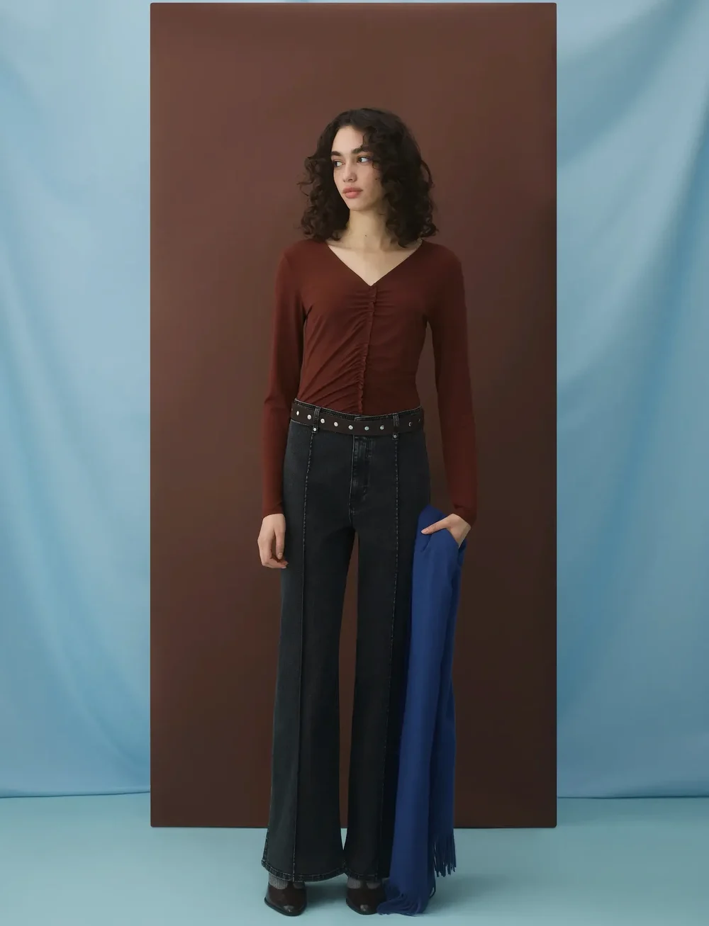 Vila - VIALBA HW WIDE JEANS DGD NUS570 - laia säärega teksad - dark grey denim - 2