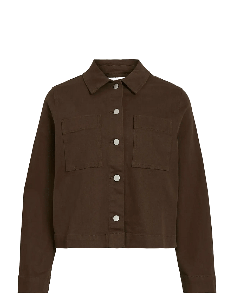 Vila - VICHIA NEW L/S JACKET - overshirts - demitasse - 1